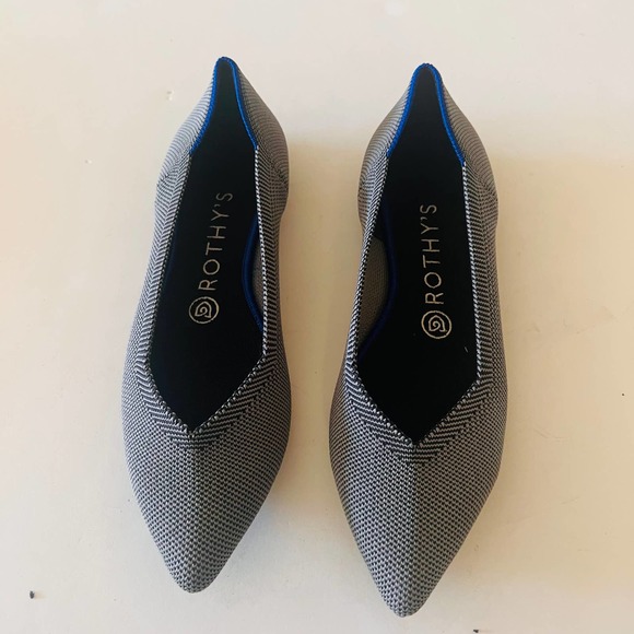 Rothy’s The Point Cloud Grey Birdseye Flat Shoes Size 8 - Picture 5 of 11